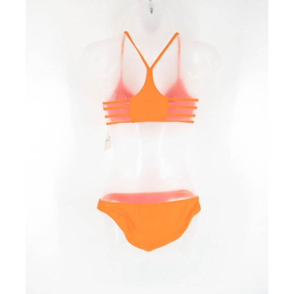 Body Glove Womens Orange Bikini Set  Halter Top Side Strap Bottom Small NWT - Picture 5 of 5
